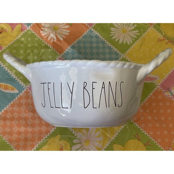 Rae Dunn Other - Rae Dunn Jelly Beans Easter Ceramic Basket Serving Bowl Large Light Blue 10"